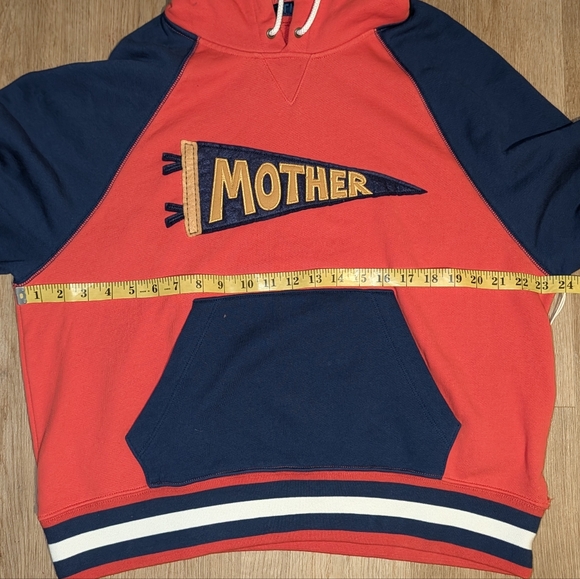 MOTHER Square Color Block Applique  Cotton Hoodie in Mother Pennant sz MED - Picture 12 of 12